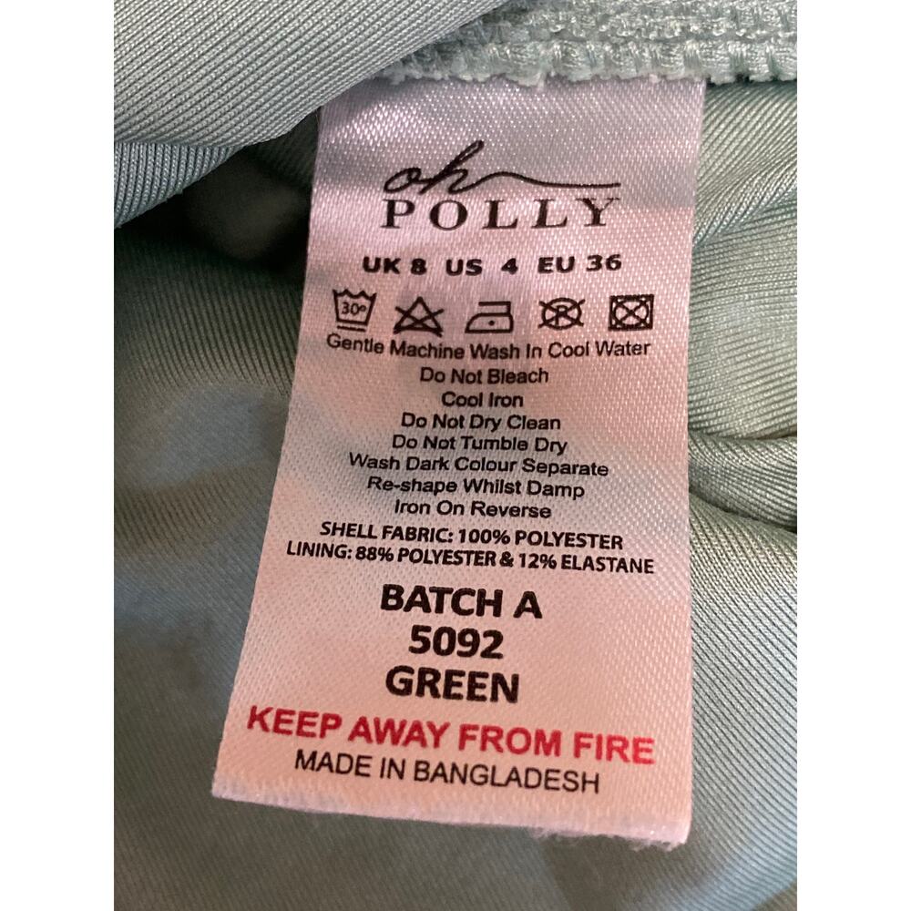 Oh Polly Green Cutout Long Sleeve Scop Neck Tie Off The Shoulder Crop Top Size 4 - Picture 5 of 5